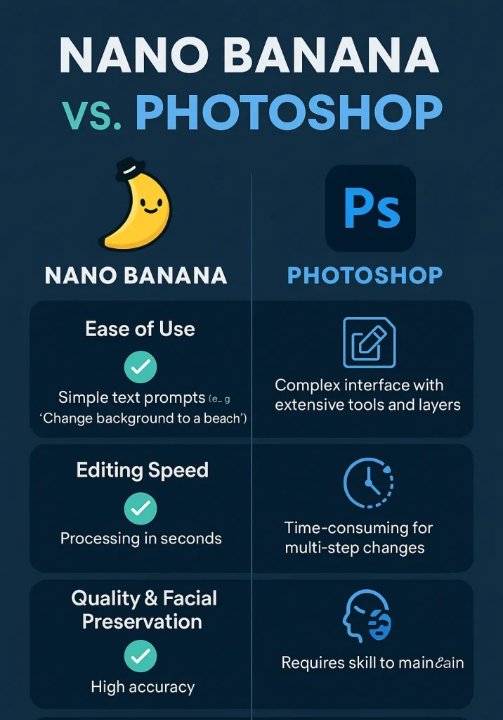 نانو بنانا بهتر است یا فتوشاپ
